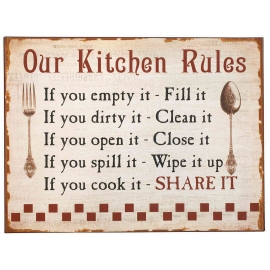IB Laursen Schild "Kitchen Rules"